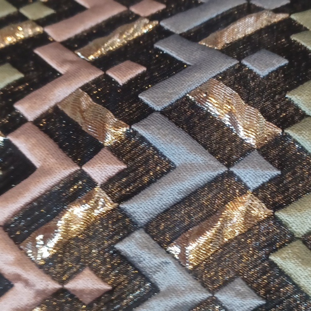 Milly Multi-Colored Metallic Design Print Skirt - Picture 3 of 7